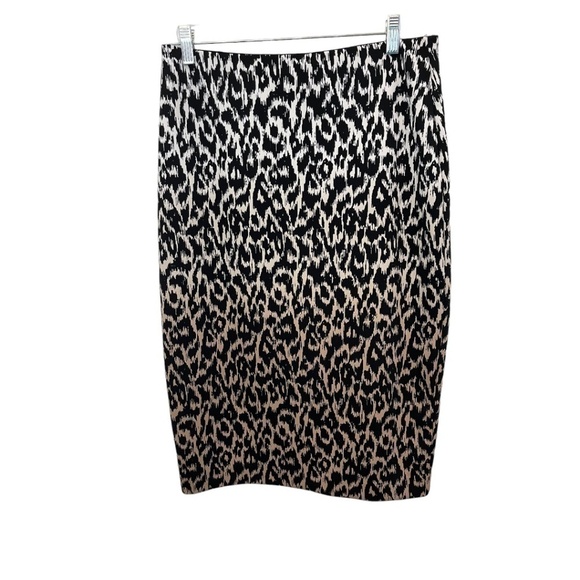 Alfani Animal Print Umbre Stretch Knit Elastic Waist Skirt Size Medium - Picture 3 of 4